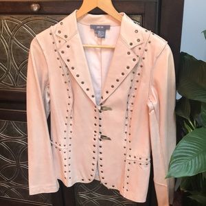 per se women’s leather jacket, size 8, pale pink